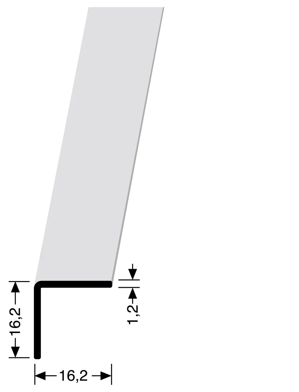 Winkelprofil 2500 mm SBS Typ 277 U Aluminium eloxiert silber 16 mm ungebohrt, einfach biegbar