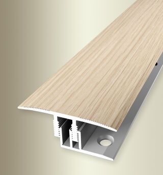 Überg.-Pr. 2700 mm SB Typ 588 H E-Clip® Alu Holzdekor Eiche w. gek. 10 - 16 mm mit Holzdekor, zweiteilig