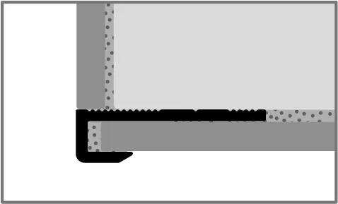 Einfassprofil 2600 mm SBS Typ 800 U Alu poliert eloxiert silber glanz 3,4 mm ungebohrt