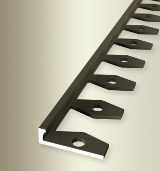 Abschlussprofil 2500 mm SBS Typ 299 Aluminium eloxiert bronze 2 mm offen gestanzt, einfach biegbar