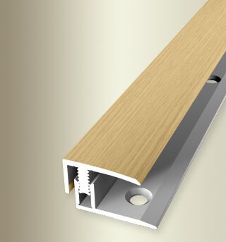Absch-Pr 1000 mm SB Typ 557 H Mono-Clip Aluminium Holzdekor Eiche hell 7 - 12 mm mit Holzdekor