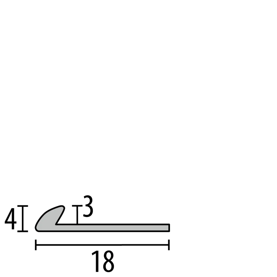 Abschlussprofil 1000 mm SBS Typ 357 Messing poliert 3 mm versenkt gebohrt
