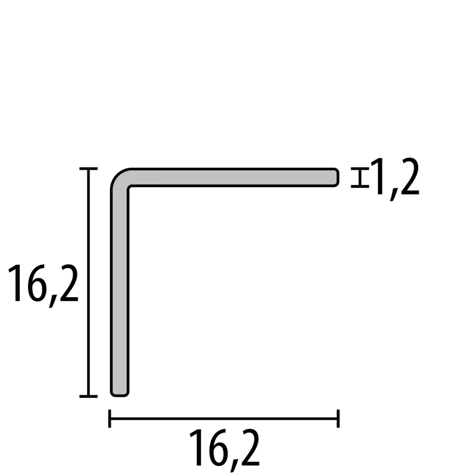 Winkelprofil 2500 mm SBS Typ 277 U Aluminium eloxiert silber 16 mm ungebohrt, einfach biegbar