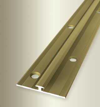 Einfassprofil 2700 mm SBS Typ 363 Aluminium eloxiert gold 2,5 mm versetzt versenkt gebohrt