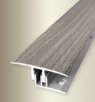 Überg.-Pr. 2700 mm SB Typ 588 H E-Clip® Alu Holzdekor Eiche grau 10 - 16 mm mit Holzdekor, zweiteilig