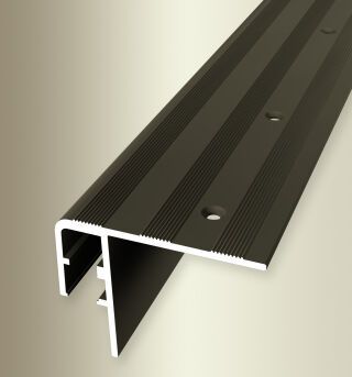 Treppenkantenprofil 3000 mm SBS Typ 890 Aluminium eloxiert bronze 45 mm versenkt gebohrt, für LED-Leuchten