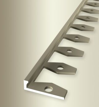 Abschlussprofil 2500 mm SBS Typ 299 Aluminium eloxiert sand 2 mm offen gestanzt, einfach biegbar