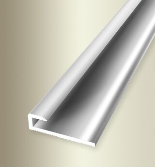Einfassprofil 2600 mm SBS Typ 800 U Alu poliert eloxiert silber glanz 3,4 mm ungebohrt