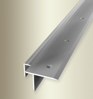 Treppenkantenprofil 1000 mm SBS Typ 209 Aluminium eloxiert silber 8,7 mm doppelt versetzt versenkt gebohrt