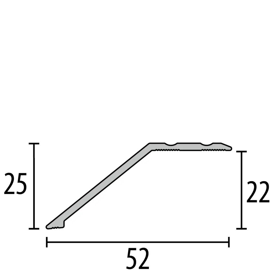 Anpassungsprofil 2700 mm SBS Typ 245 SK Aluminium eloxiert silber 22 mm selbstklebend