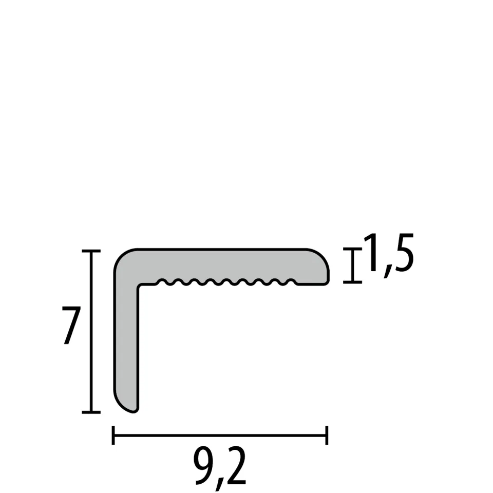Wi-Pr; Absch-Pr 2550 mm SBS Typ 279 U Aluminium eloxiert silber 8,2 mm ungebohrt, Minileiste