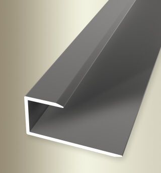 Einfassprofil 2700 mm SBS Typ 203 U Alu eloxiert edelstahloptik 13 - 14 mm ungebohrt, drehbar