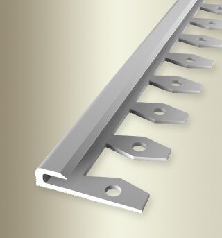 Einfassprofil 2500 mm SBS Typ 801 EB Aluminium eloxiert silber 3 mm offen gestanzt, einfach biegbar