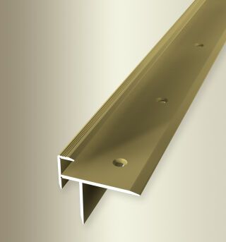 Treppenkantenprofil 1000 mm SBS Typ 209 Aluminium eloxiert gold 8,7 mm doppelt versetzt versenkt gebohrt