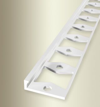 Abschlussprofil 2500 mm SBS Typ 299 G Alu pulv. weiß glänzend (RAL9016) 2 mm geschlossen gestanzt