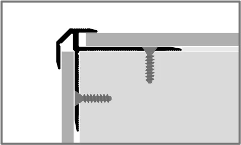 Treppenkantenprofil 2500 mm SBS Typ 835 Aluminium poliert 5,0 - 5,5 mm doppelt versetzt versenkt gebohrt