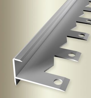 Treppenkantenpr. 2500 mm SBS Typ 813 EB Aluminium eloxiert silber 15,5 mm offen gestanzt, einfach biegbar