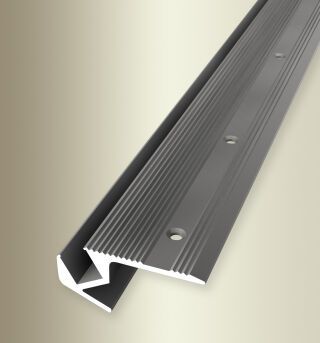 Treppenkantenprofil 2500 mm SBS Typ 891 Aluminium eloxiert edelstahloptik 21 mm versenkt gebohrt, für LED-Leuchten