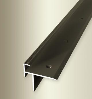 Treppenkantenprofil 1000 mm SBS Typ 209 Aluminium eloxiert bronze 8,7 mm doppelt versetzt versenkt gebohrt