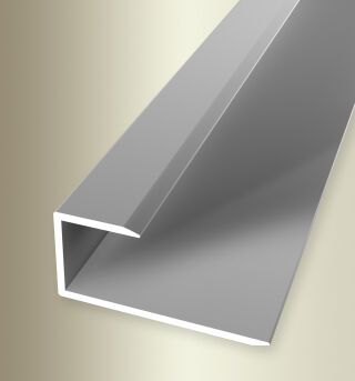 Einfassprofil 2700 mm SBS Typ 203 U Aluminium eloxiert silber 13 - 14 mm ungebohrt, drehbar