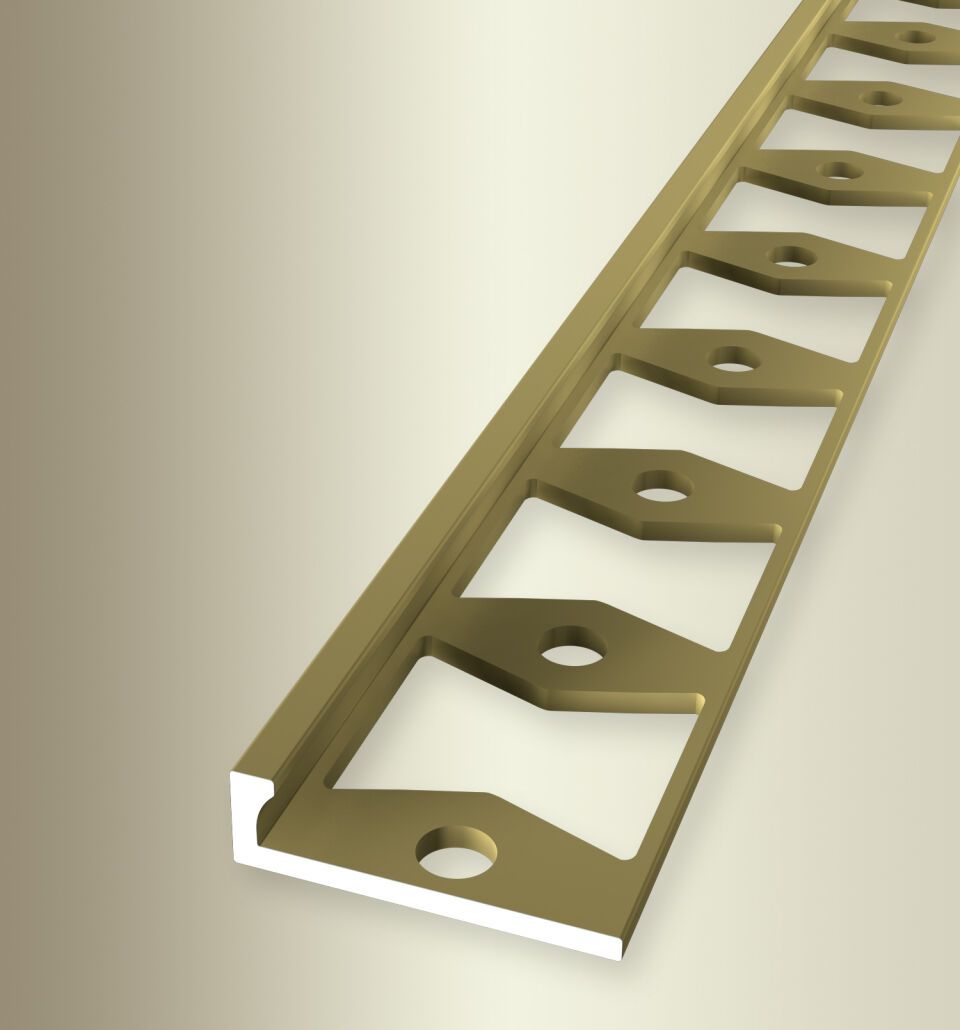 Abschlussprofil 2500 mm SBS Typ 302 G Aluminium eloxiert gold 4,5 mm geschlossen gestanzt