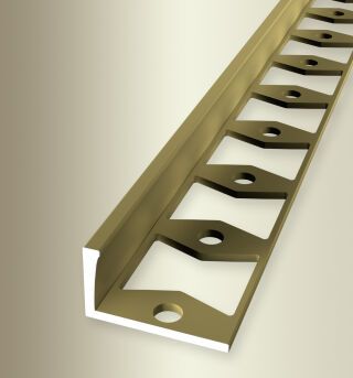 Abschlussprofil 2500 mm SBS Typ 311 G Aluminium eloxiert gold 14 mm geschlossen gestanzt