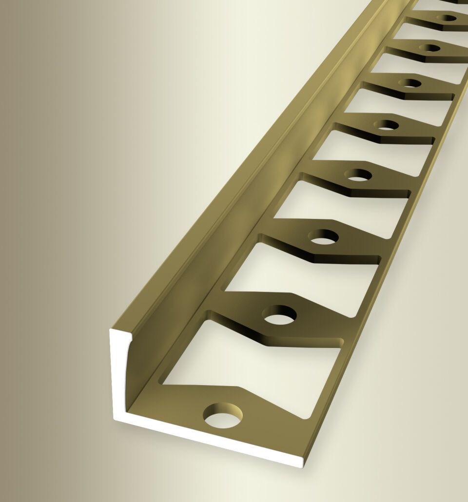 Abschlussprofil 2500 mm SBS Typ 309 G Aluminium eloxiert gold 22 mm geschlossen gestanzt