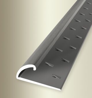 Einfassprofil 2700 mm SBS Typ 370 T Alu elox. edelstahloptik f.g. 5 - 8,5 mm mit Teppichkrallen, umschlagbar
