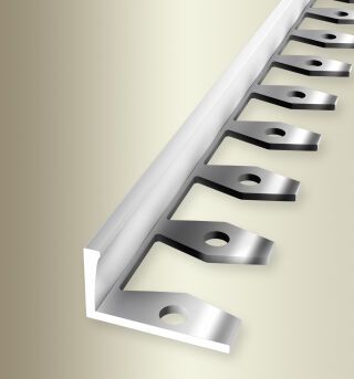 Abschlussprofil 2500 mm SBS Typ 311 Aluminium poliert 14 mm offen gestanzt, einfach biegbar