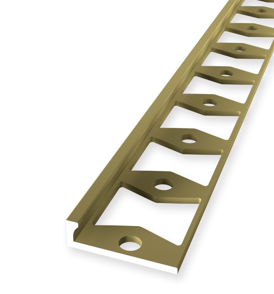 Abschlussprofil 2500 mm SBS Typ 302 G Aluminium eloxiert gold 4,5 mm geschlossen gestanzt