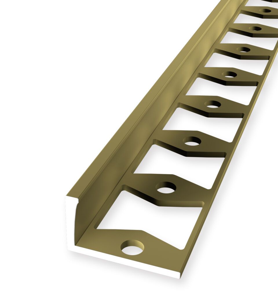 Abschlussprofil 2500 mm SBS Typ 309 G Aluminium eloxiert gold 22 mm geschlossen gestanzt