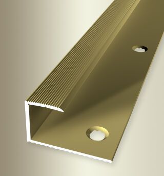 Einfassprofil 2700 mm SBS Typ 215 Aluminium eloxiert gold 14 - 15,2 mm versenkt gebohrt