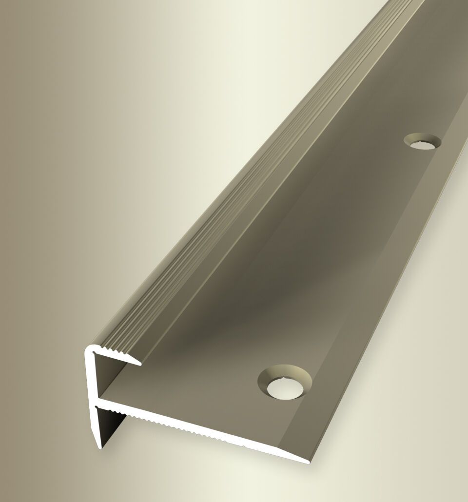 Treppenkantenprofil 1000 mm SBS Typ 808 Aluminium eloxiert sand 7 mm versenkt gebohrt