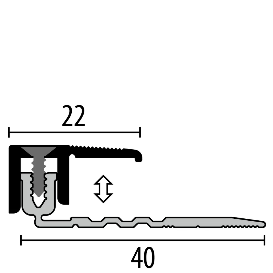 Absch.-Pr. 1000 mm SB Typ 487 PPS®-Allr Aluminium eloxiert bronze 7 - 15 mm versenkt gebohrt, zweiteilig