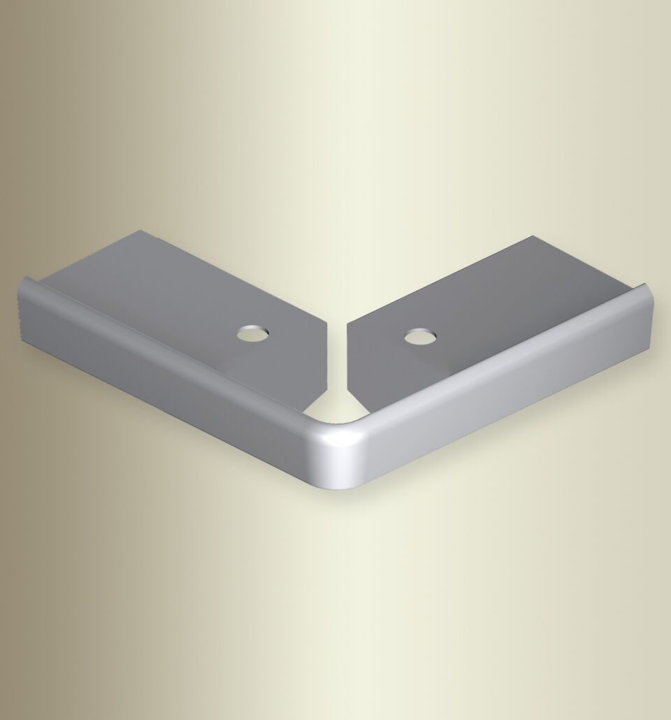 TK-Profil Fertigwinkel 300 mm 859 EC Aluminium eloxiert silber 2,5 mm runde Ecken 90°