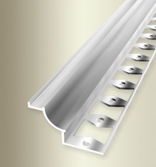 Hohlkehlprofil 2500 mm Typ CC080 G Alu poliert eloxiert silber glanz 8 mm geschlossen gestanzt