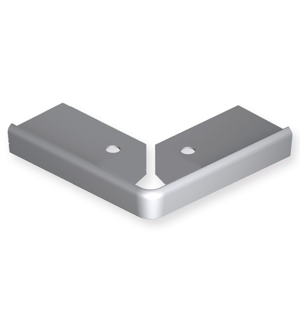 TK-Profil Fertigwinkel 300 mm 859 EC Aluminium eloxiert silber 2,5 mm runde Ecken 90°