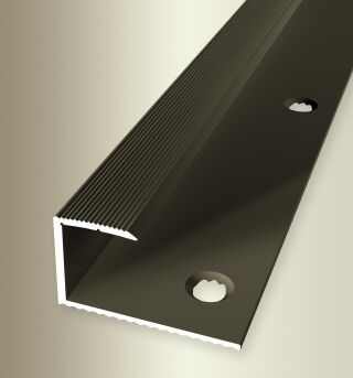 Einfassprofil 2700 mm SBS Typ 215 Aluminium eloxiert bronze 14 - 15,2 mm versenkt gebohrt