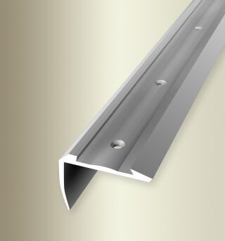 Treppenkantenprofil 2500 mm SBS Typ 705 Aluminium eloxiert silber 0 - 2,5 mm versenkt gebohrt, für PVC-Einlagen