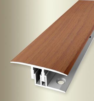 Überg.-Pr. 2700 mm SB Typ 588 H E-Clip® Aluminium Holzdekor Merbau 10 - 16 mm mit Holzdekor, zweiteilig