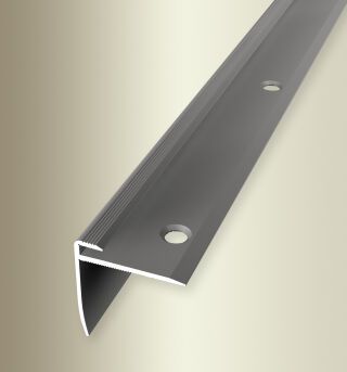 Treppenkantenprofil 2500 mm SBS Typ 815 Aluminium eloxiert edelstahloptik 3 mm versenkt gebohrt