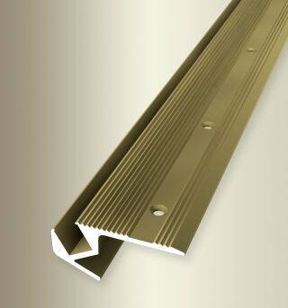 Treppenkantenprofil 2500 mm SBS Typ 891 Aluminium eloxiert gold 21 mm versenkt gebohrt, für LED-Leuchten