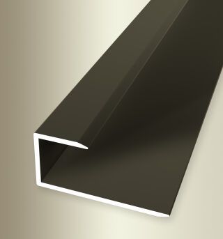 Einfassprofil 2700 mm SBS Typ 203 U Aluminium eloxiert bronze 13 - 14 mm ungebohrt, drehbar