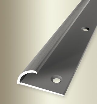 Einfassprofil 2700 mm SBS Typ 371 Alu elox. edelstahloptik f.g. 5 - 8 mm versenkt gebohrt, umschlagbar