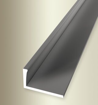 Abschlussprofil 2500 mm SBS Typ 309 U Aluminium eloxiert edelstahloptik 22 mm ungebohrt