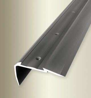 Treppenkantenpr. 2500 mm SBS Typ 706 A Alu eloxiert edelstahloptik 0 - 27 mm versenkt gebohrt, für PVC-Einlagen