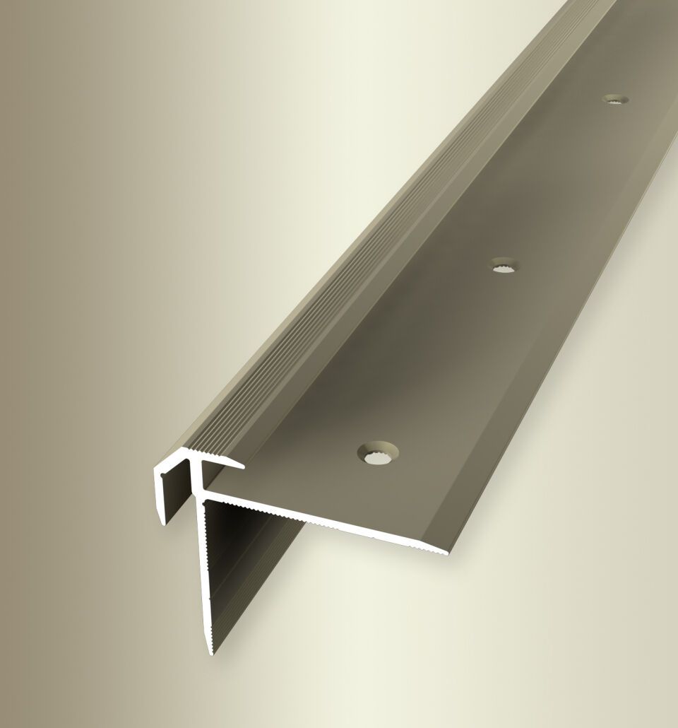 Treppenkantenprofil 5000 mm SBS Typ 835 Aluminium eloxiert sand 5,0 - 5,5 mm doppelt versetzt versenkt gebohrt