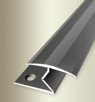 Einfassprofil 2700 mm SBS Typ 383 Alu eloxiert edelstahloptik 3 - 15 mm versenkt gebohrt, umschlagbar
