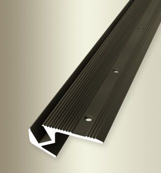 Treppenkantenprofil 2500 mm SBS Typ 891 Aluminium eloxiert bronze 21 mm versenkt gebohrt, für LED-Leuchten