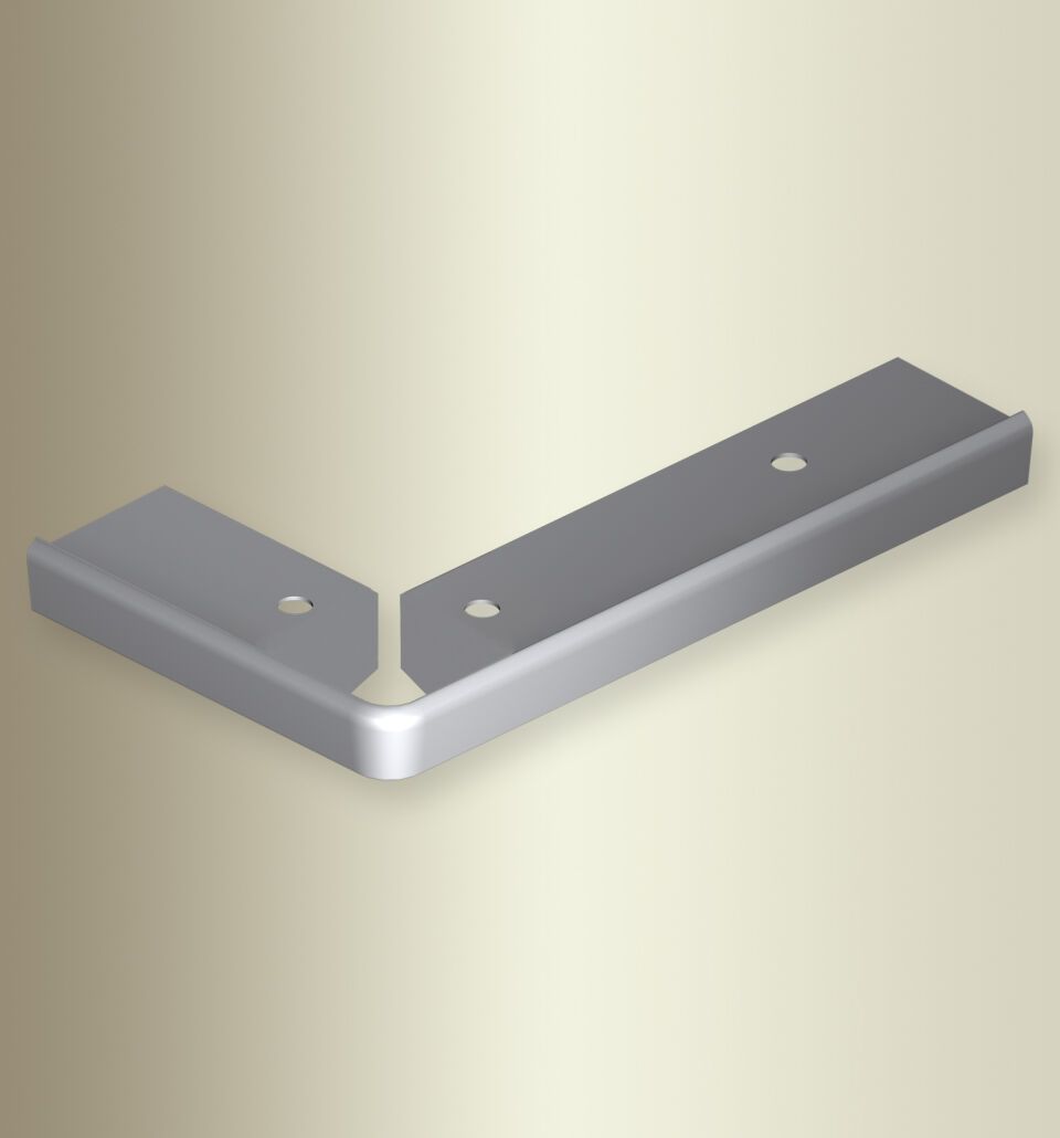 TK-Profil Fertigwinkel 1000 mm 859 EC-L Aluminium eloxiert silber 2,5 mm runde Ecken 90°